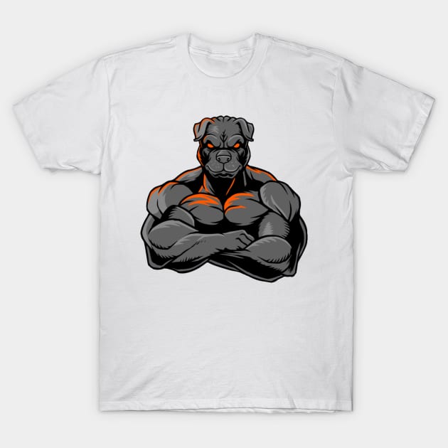 strong muscular pitbull T-Shirt by hatem